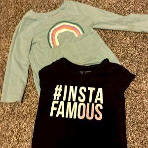 2t girls toddler long sleeve and short sleeve tee’s shirts bundle or lot of 2